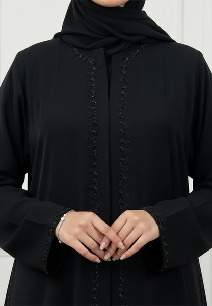Elegant-Black-Beaded-Abaya-898