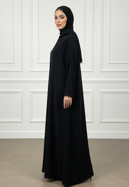 Elegant-Black-Beaded-Abaya-898