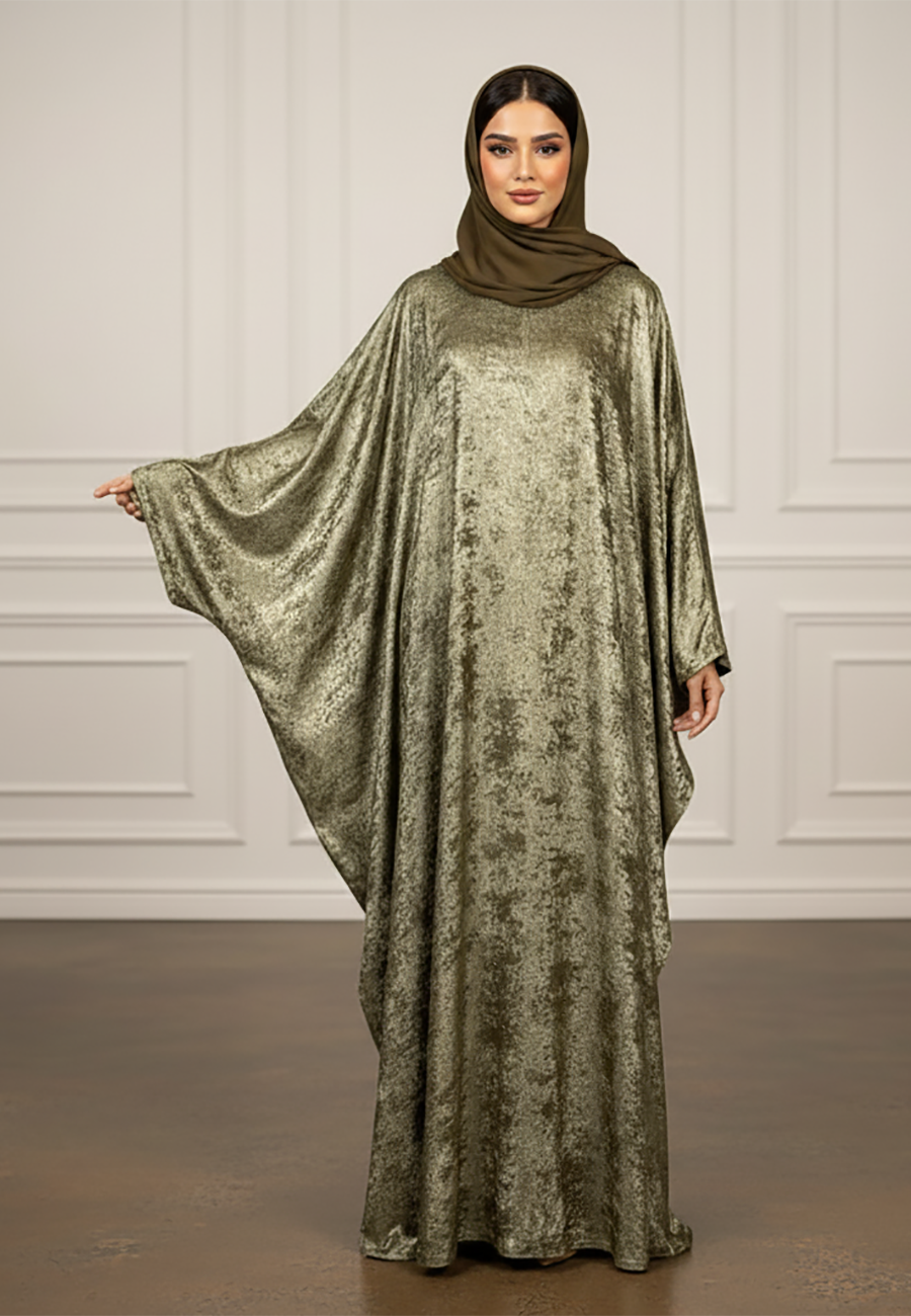 Metallic-Moss-Batwing-Abaya-904