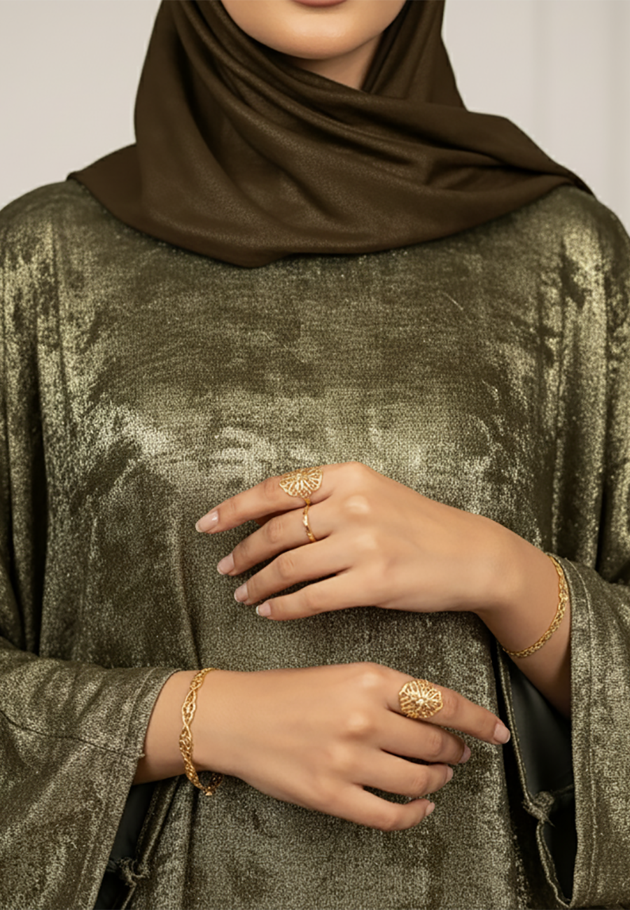 Metallic-Moss-Batwing-Abaya-904