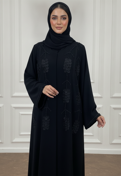 Salma-Embroidered-Vine-Abaya-|-Nida-Fabric-906