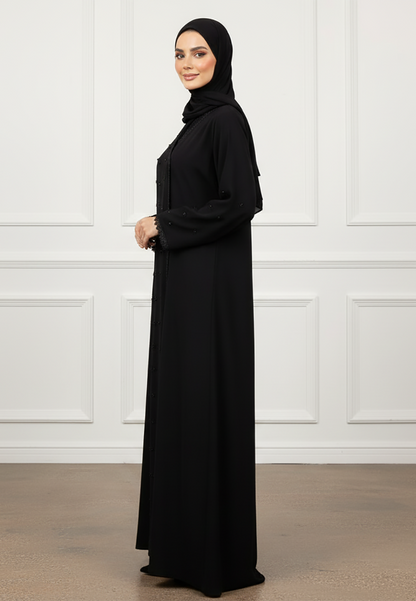 Fatima-Wrap-Style-Scattered-Bead-Abaya-|-Nida-Fabric-907