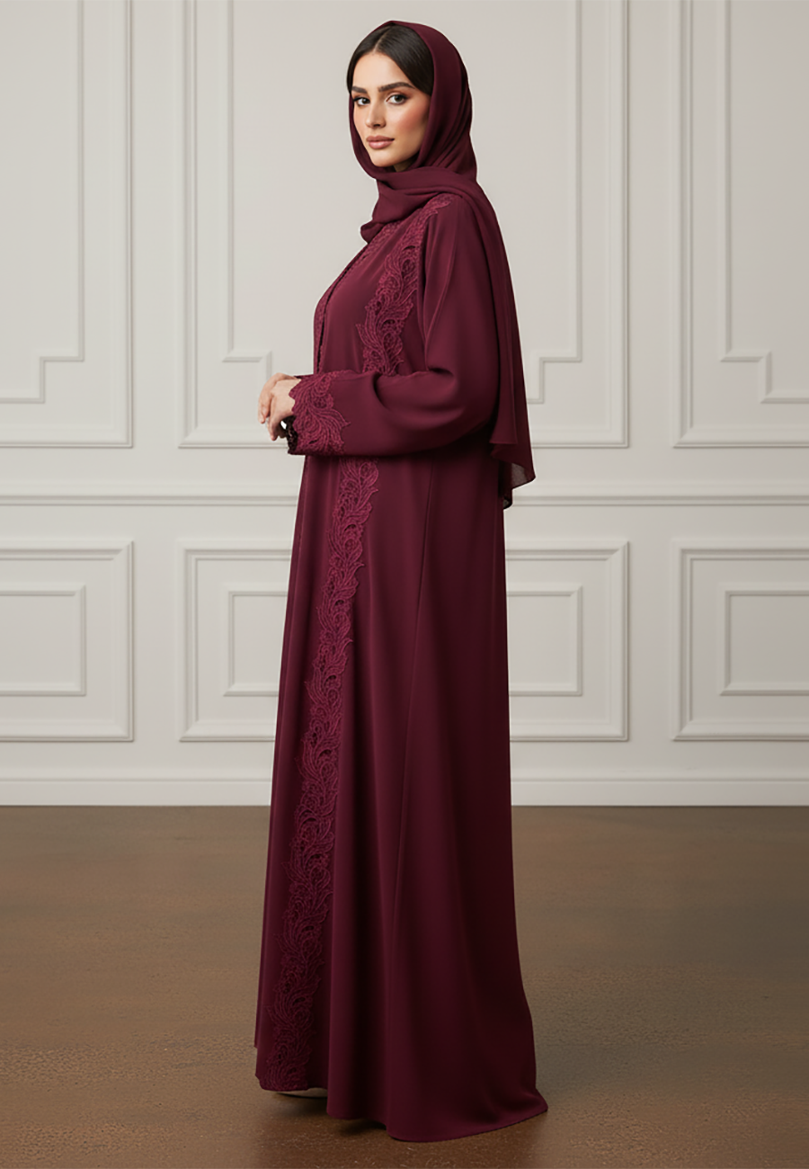 Inaya-Baroque-Lace-Abaya|-Nida-Fabric-908