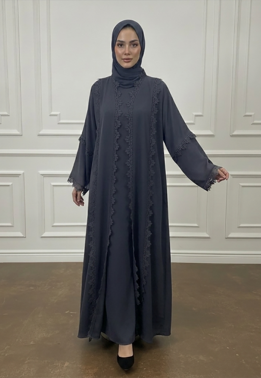 Tiered-Crochet-Lace-Abaya-|-Nida-Fabric-912