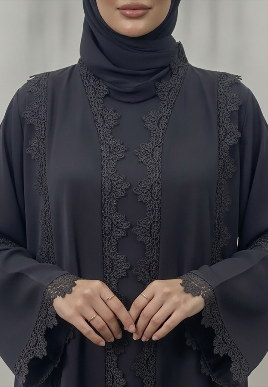 Tiered-Crochet-Lace-Abaya-|-Nida-Fabric-912