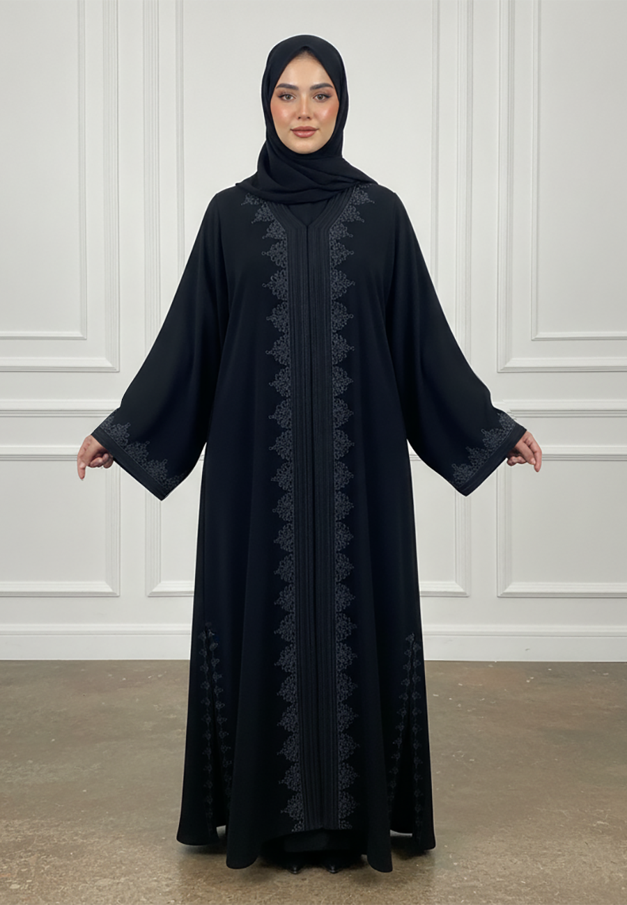 Baroque-Embroidered-Abaya-|-Nida-Fabric-913