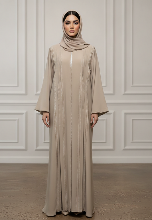 Linear-Pintuck-Abaya-|-Nida-Fabric-914