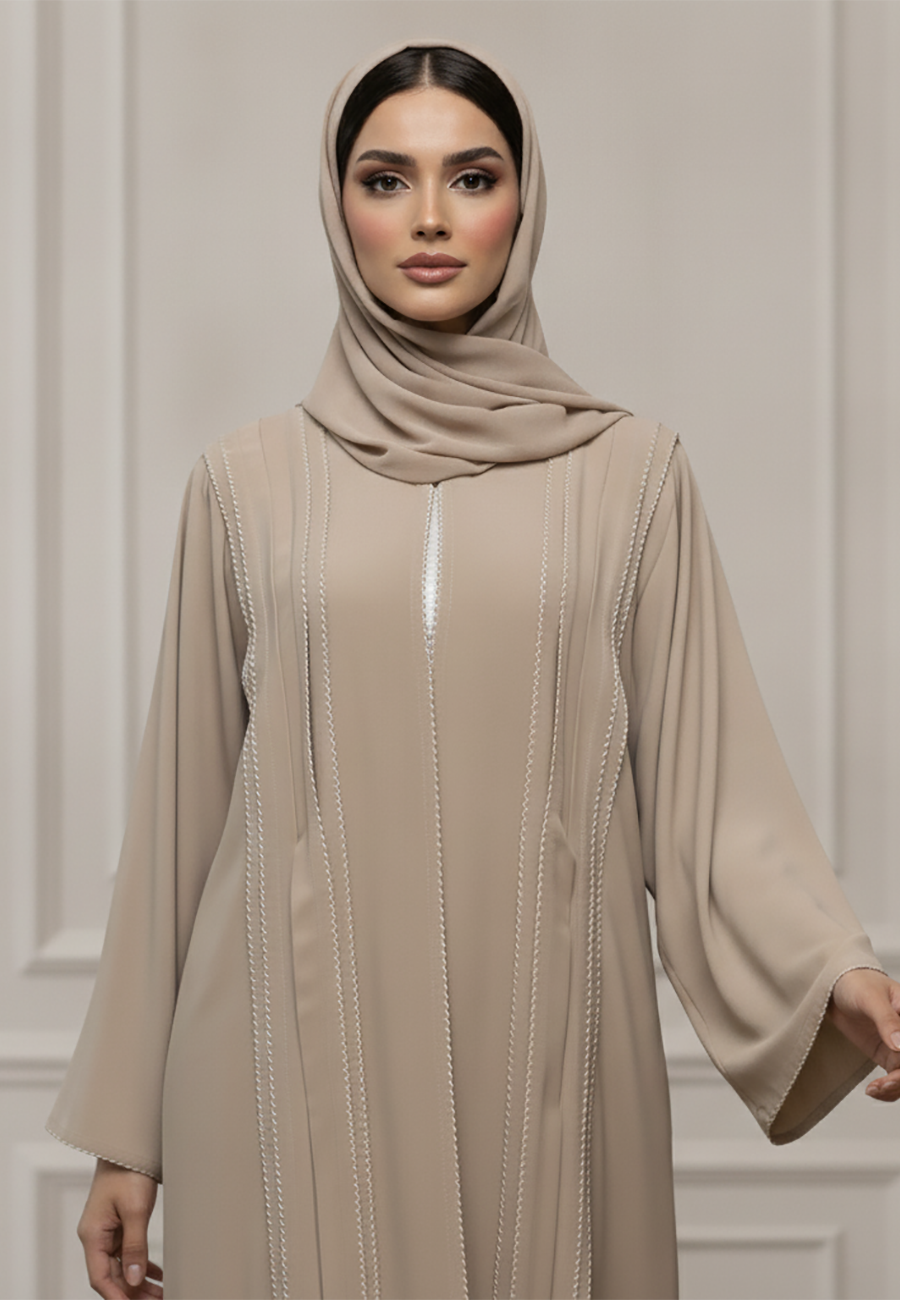 Linear-Pintuck-Abaya-|-Nida-Fabric-914
