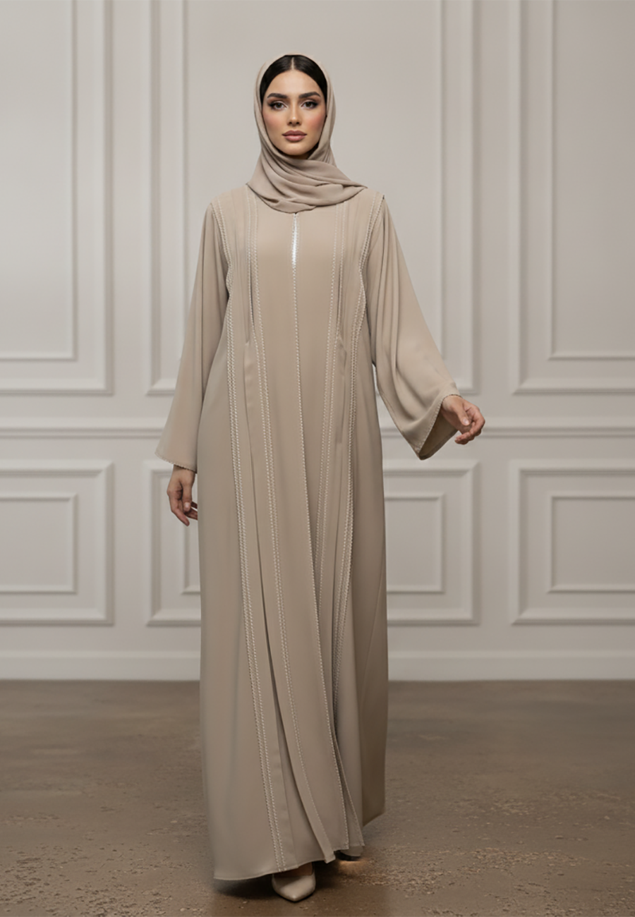 Linear-Pintuck-Abaya-|-Nida-Fabric-914