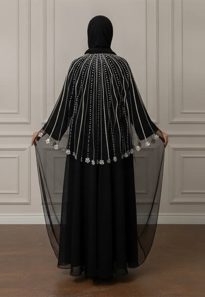 Pearl-Embellished-Abaya-|-Net-&-Nida-Fabric-917