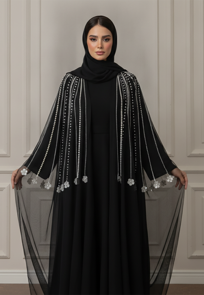 Pearl-Embellished-Abaya-|-Net-&-Nida-Fabric-917