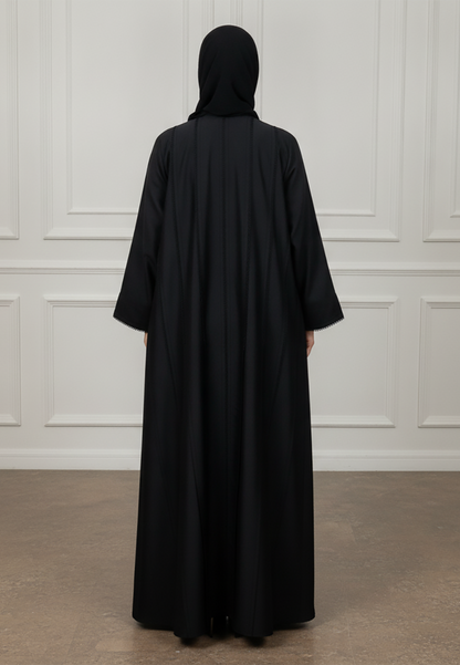Textured-Panel-Abaya-|-Linen-Blend-Fabric-918