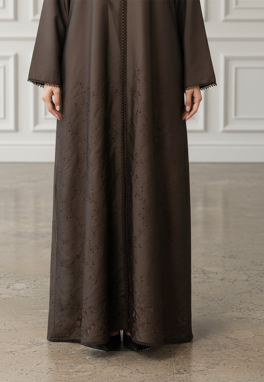 Braided-Accent-Abaya-|-Crepe-Fabric-925