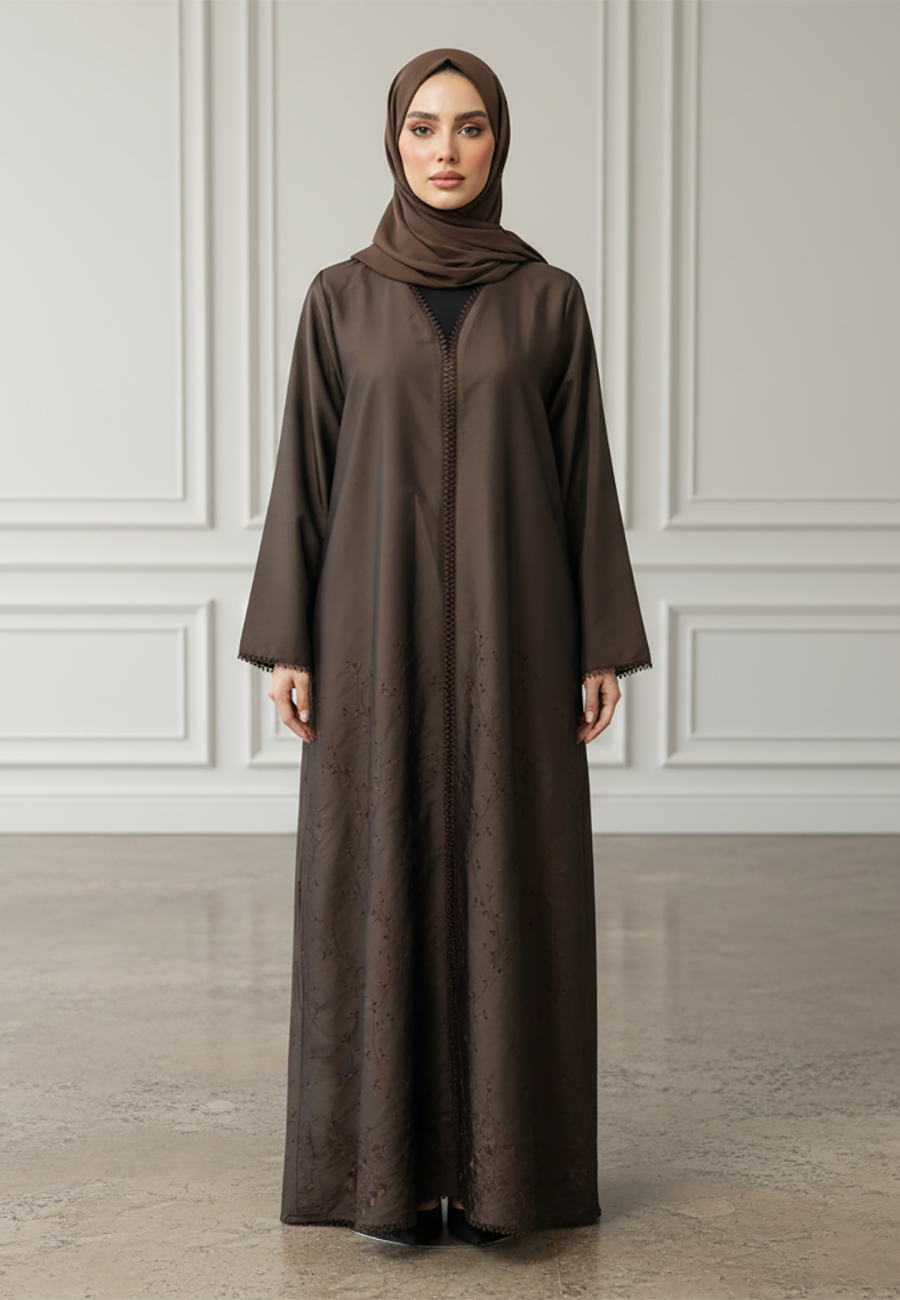 Braided-Accent-Abaya-|-Crepe-Fabric-925