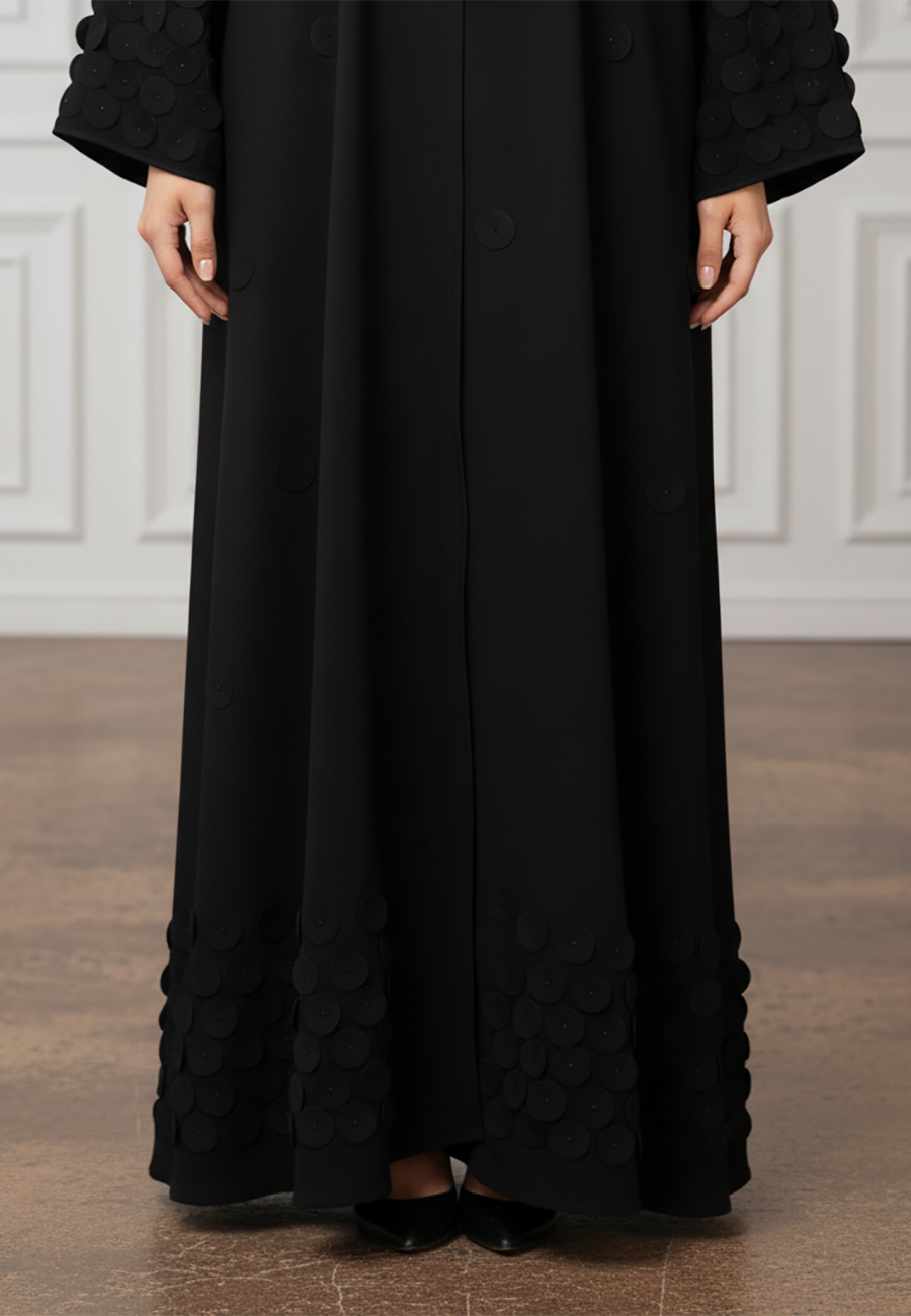 Raised-Circle-Textured-Abaya-|-Nida-Fabric-927