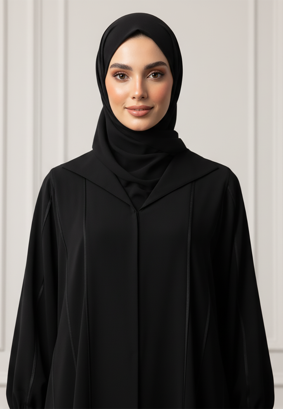Hooded-Panel-Abaya-|-Nida-Fabric-931
