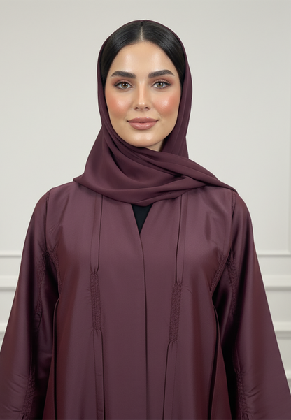 Textured-Panel-Abaya|Silk-Blend-Fabric-933