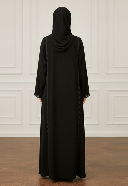 Braided-Accent-Abaya|Crepe-Fabric-937