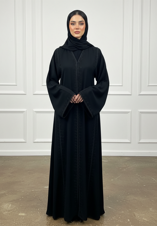 Braided-Accent-Abaya|Nida-Fabric-938