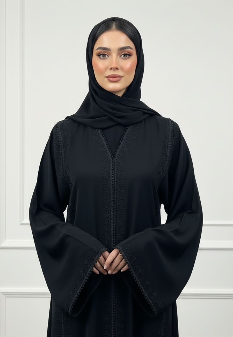 Braided-Accent-Abaya|Nida-Fabric-938