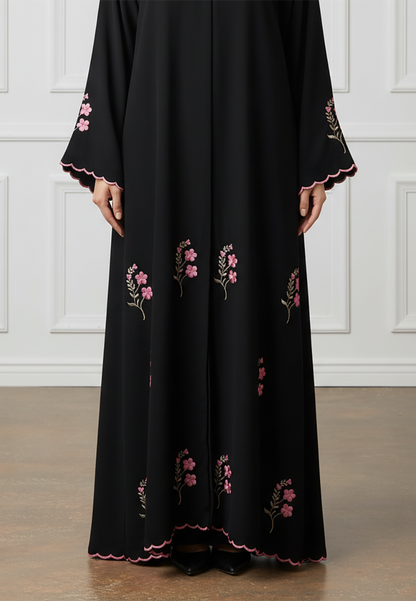 Scalloped-Floral-Abaya|Nida-Fabric-939
