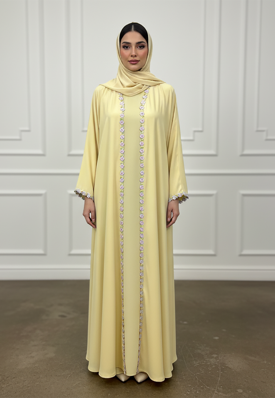 Floral-Trim-Abaya-|-Nida-Fabric-941