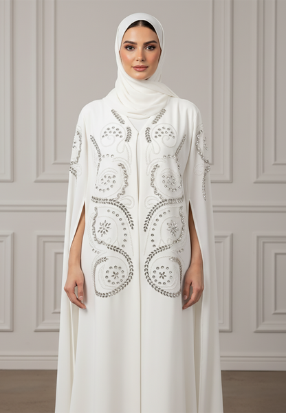 Beaded-Cape-Abaya-|Crepe-Fabric-942
