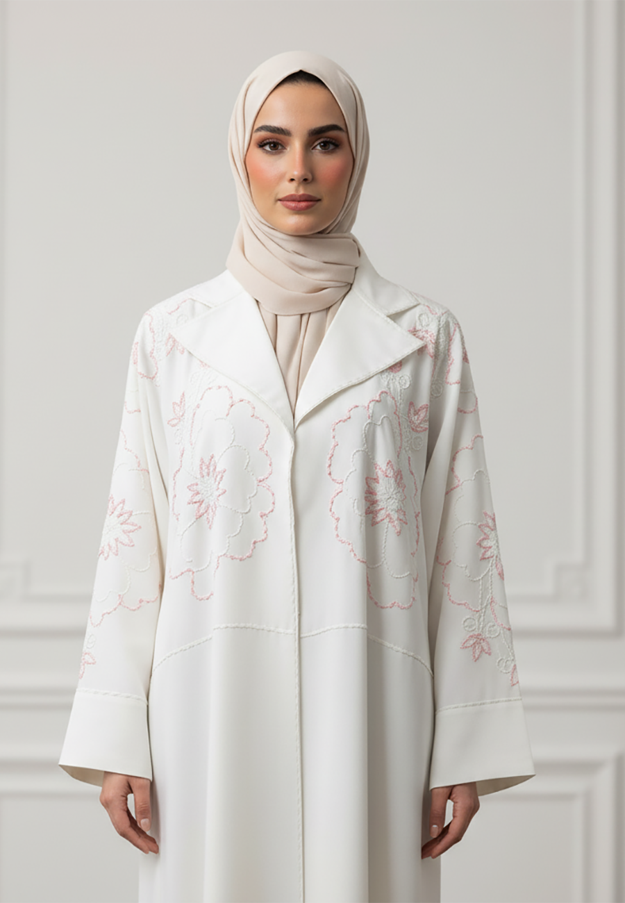 Floral-Blazer-Abaya-|Crepe-Fabric-943