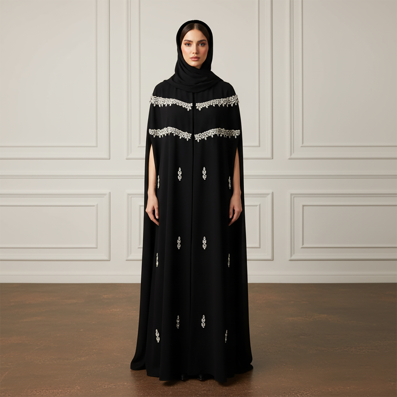 Embroidered-Cape-Abaya-–-Crepe-Fabric-945