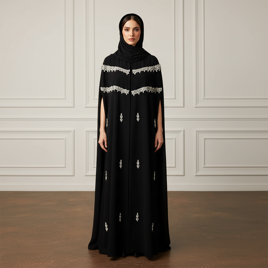 Embroidered-Cape-Abaya-–-Crepe-Fabric-945