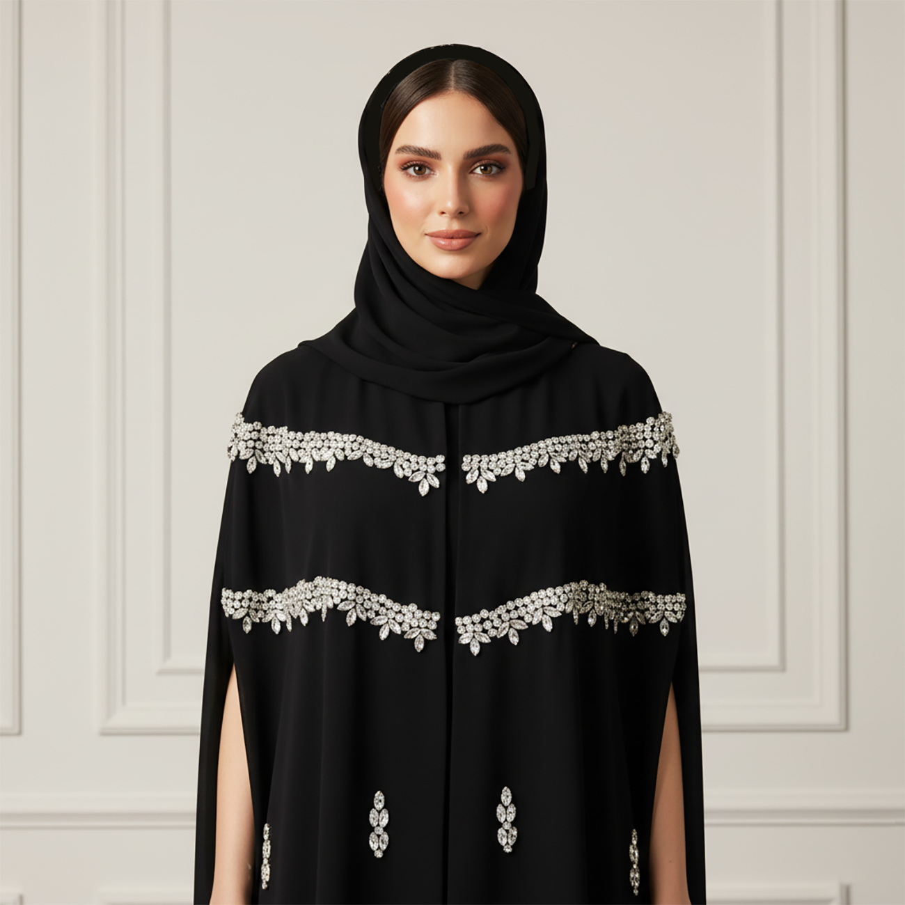 Embroidered-Cape-Abaya-–-Crepe-Fabric-945