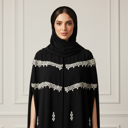Embroidered-Cape-Abaya-–-Crepe-Fabric-945