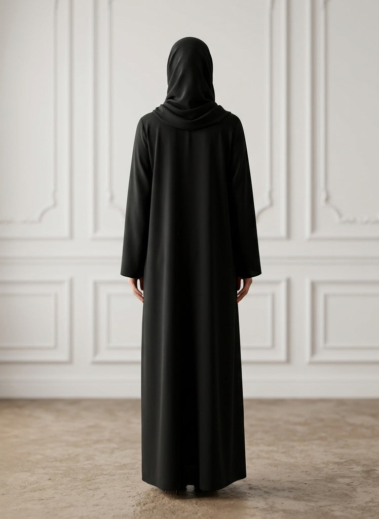 Elegant-Tone-on-Tone-Floral-Black-Abaya-|-Nida-Fabtic-947