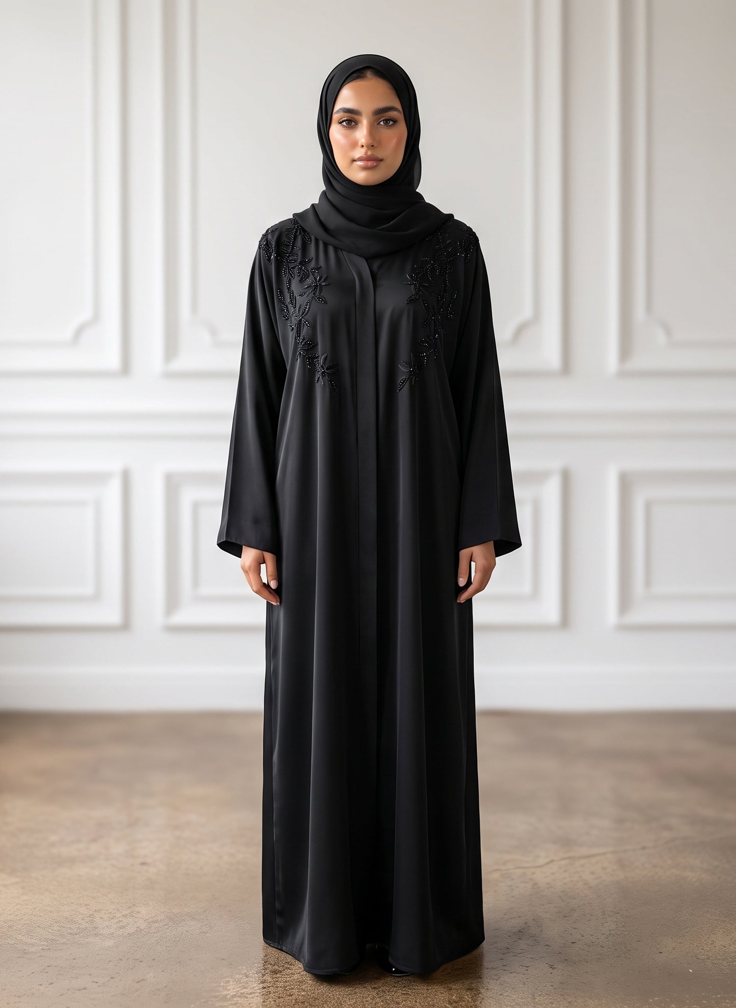 Luxe-Beaded-Floral-Bodice-Abaya-|-Nida-Fabtic-948