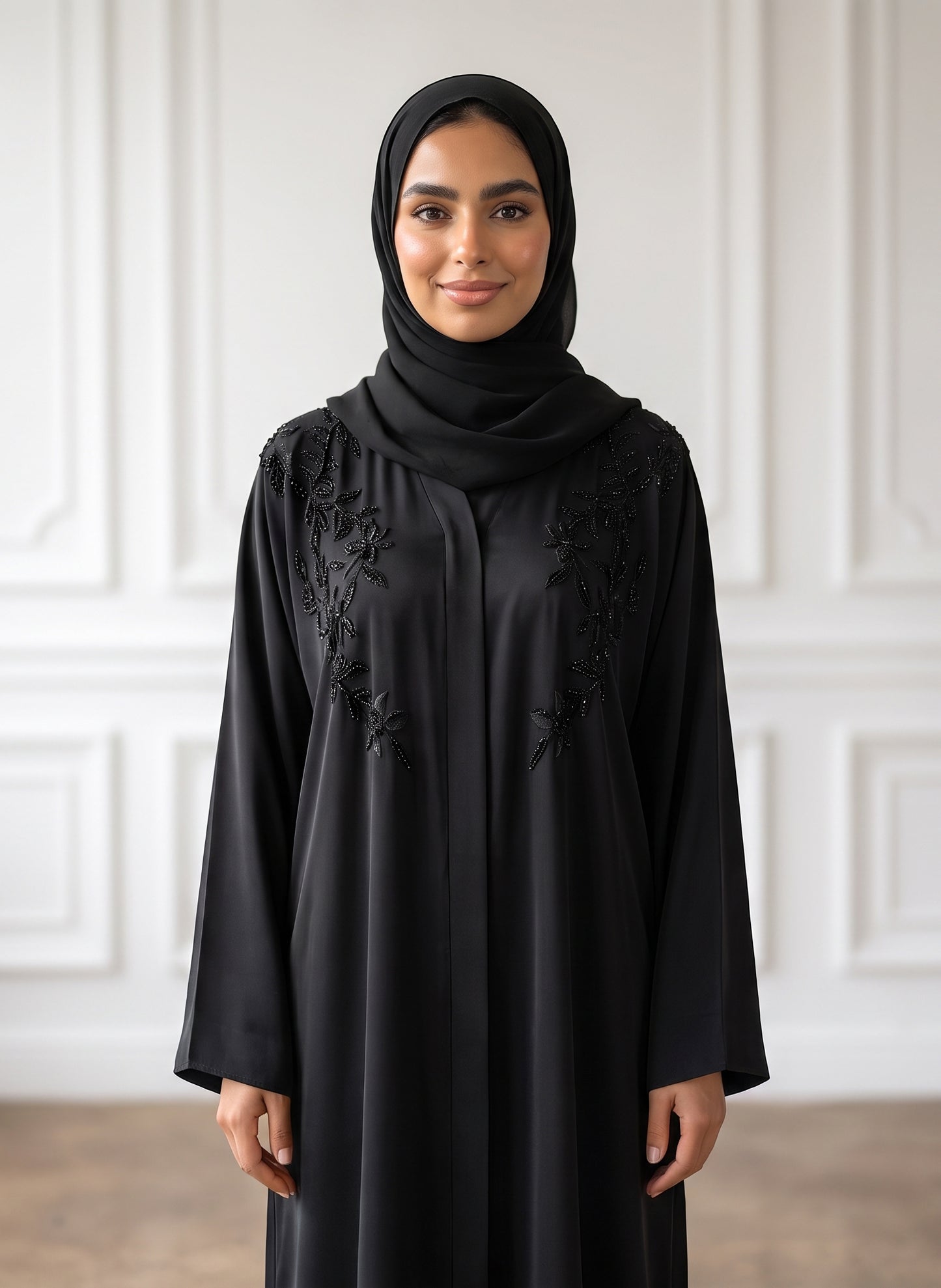 Luxe-Beaded-Floral-Bodice-Abaya-|-Nida-Fabtic-948
