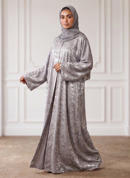 Silver-Mist-Metallic-Textured-Satin-Abaya-949
