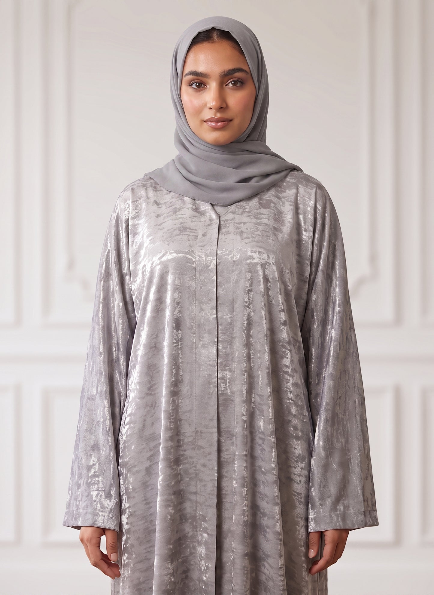 Silver-Mist-Metallic-Textured-Satin-Abaya-949