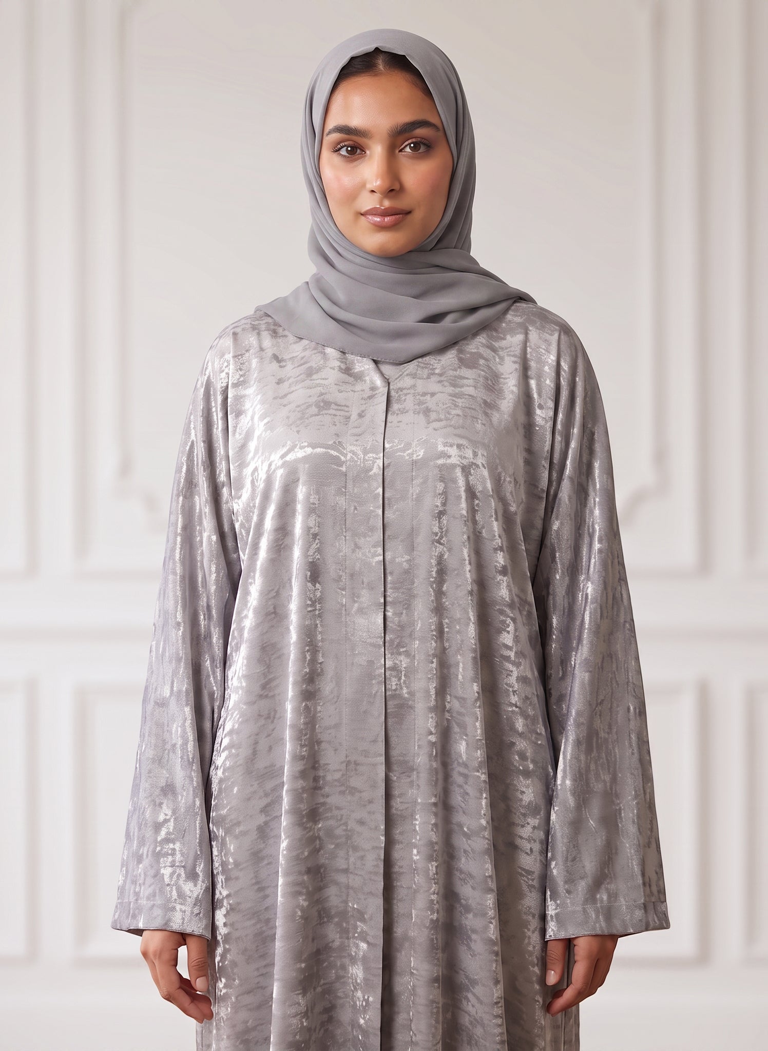 Silver-Mist-Metallic-Textured-Satin-Abaya-949