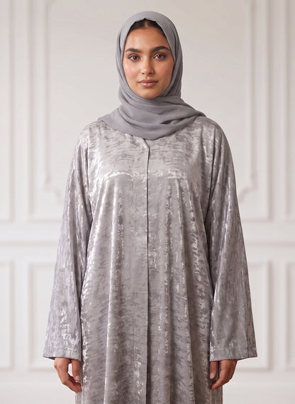 Silver-Mist-Metallic-Textured-Satin-Abaya-949