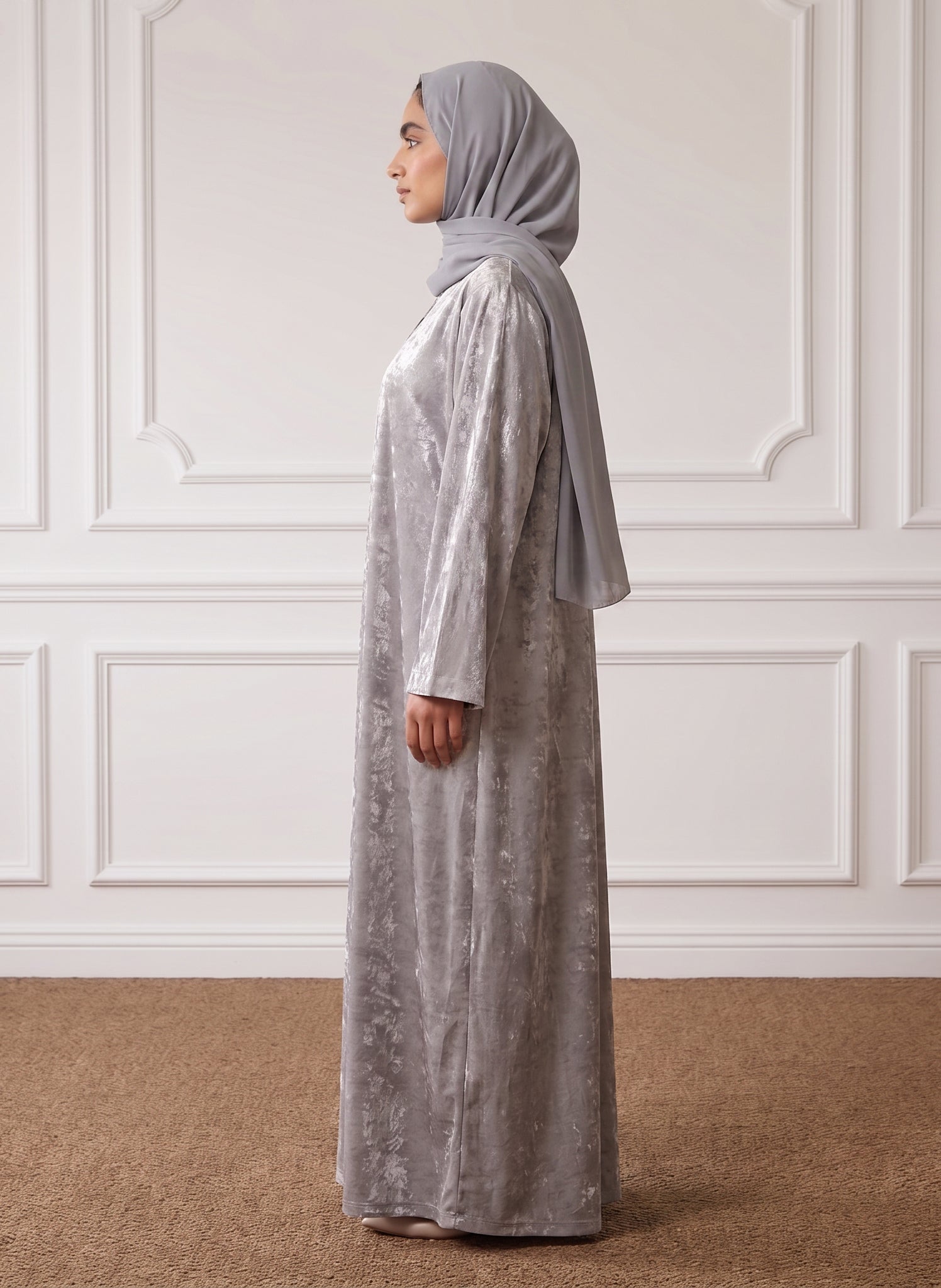 Silver-Mist-Metallic-Textured-Satin-Abaya-949