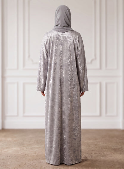 Silver-Mist-Metallic-Textured-Satin-Abaya-949