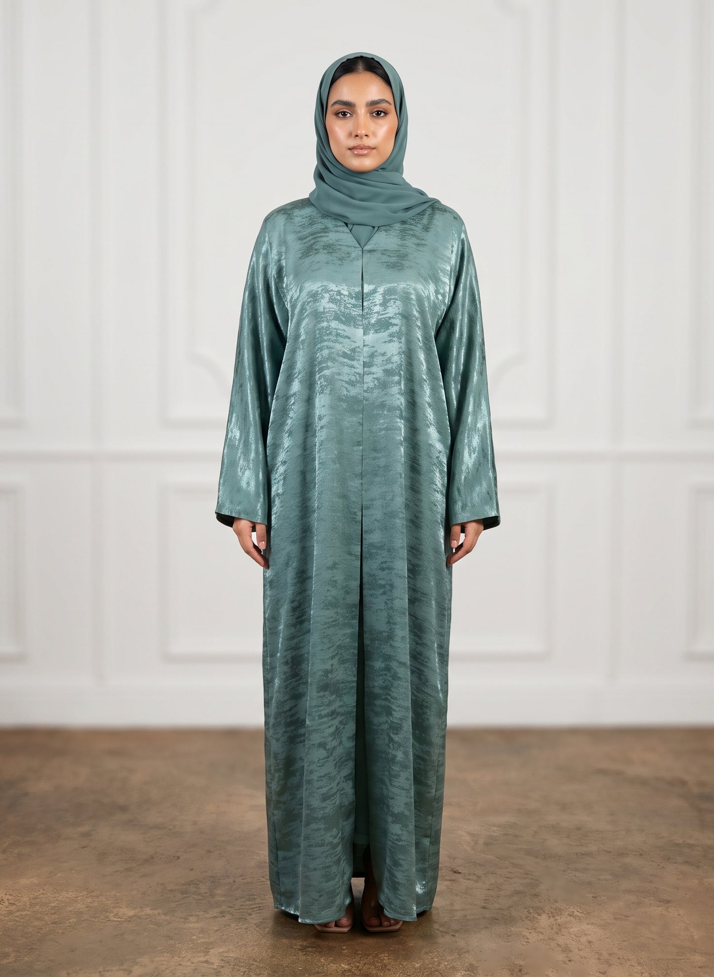 Sage-Metallic-Textured-Satin-Abaya-950