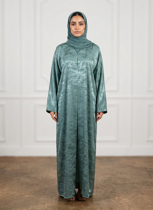Sage-Metallic-Textured-Satin-Abaya-950