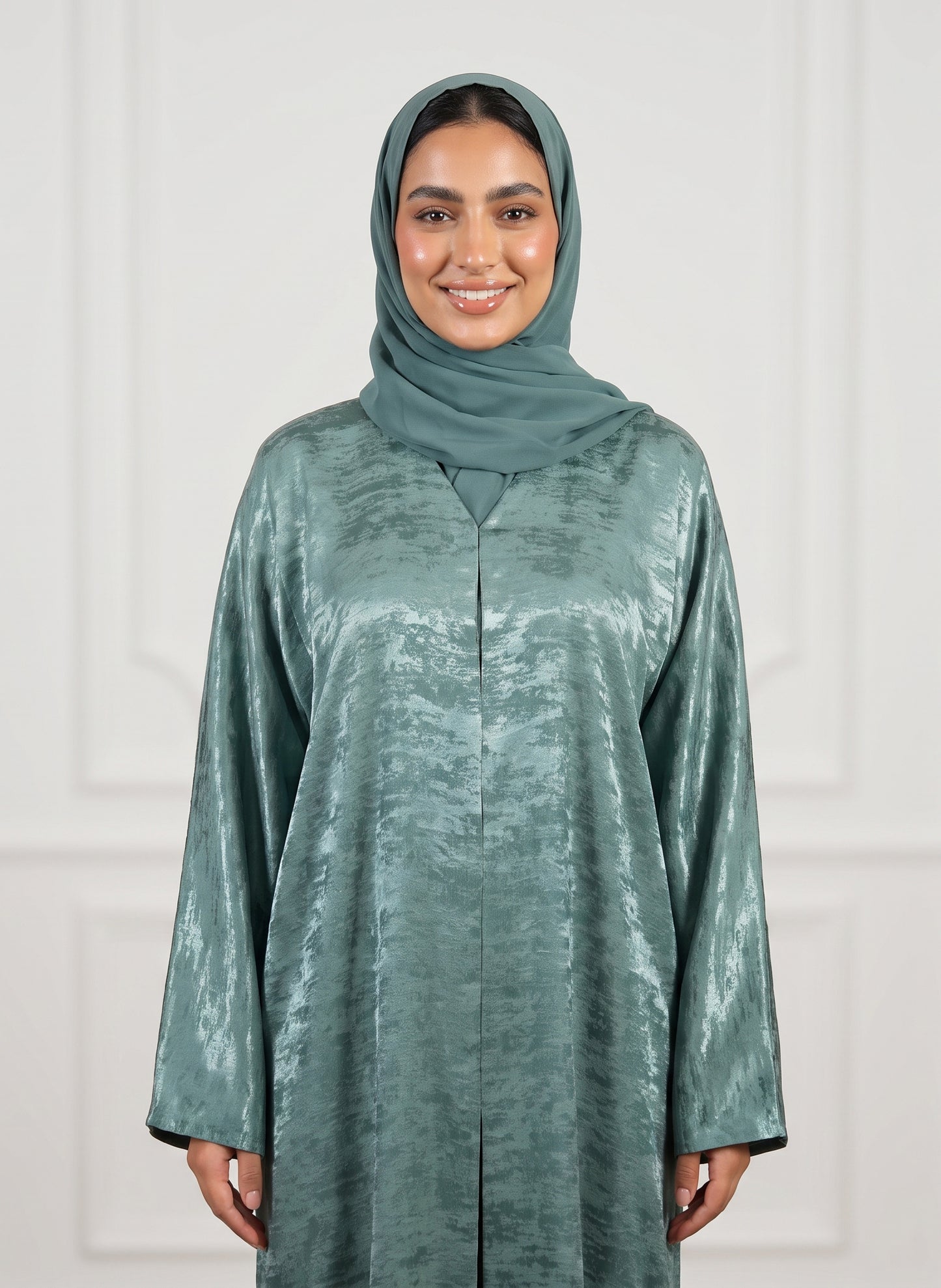 Sage-Metallic-Textured-Satin-Abaya-950
