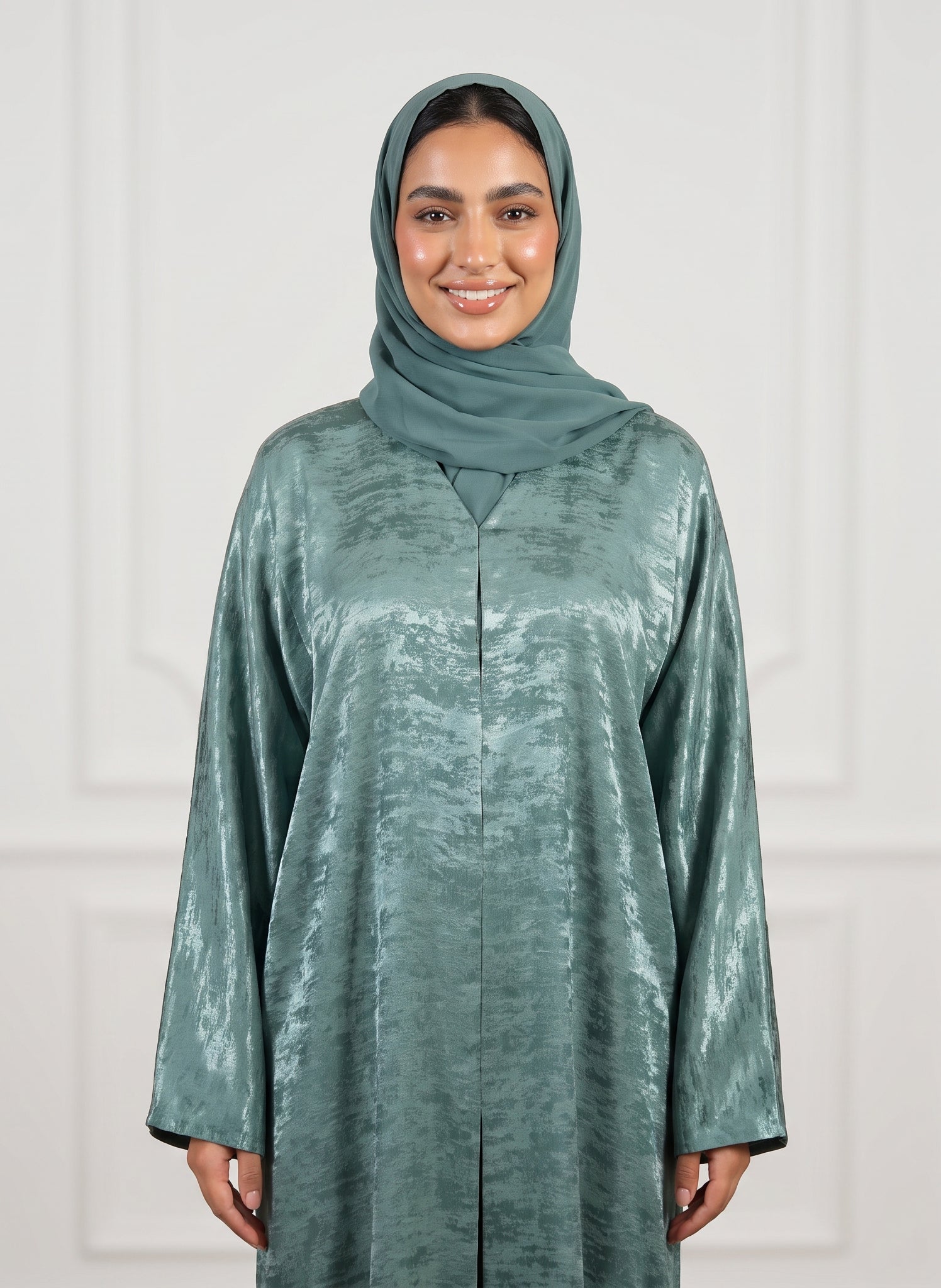 Sage-Metallic-Textured-Satin-Abaya-950