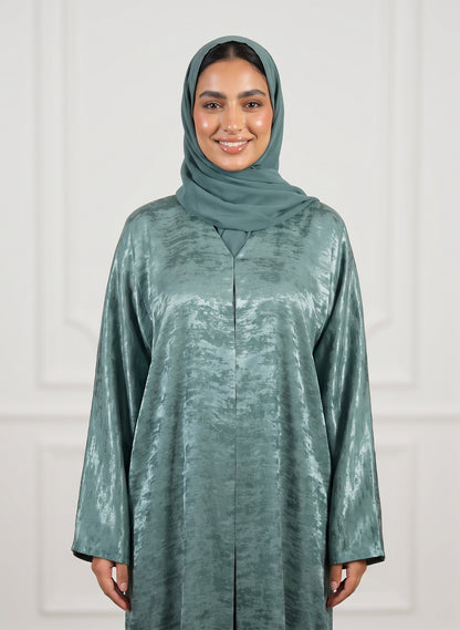 Sage-Metallic-Textured-Satin-Abaya-950