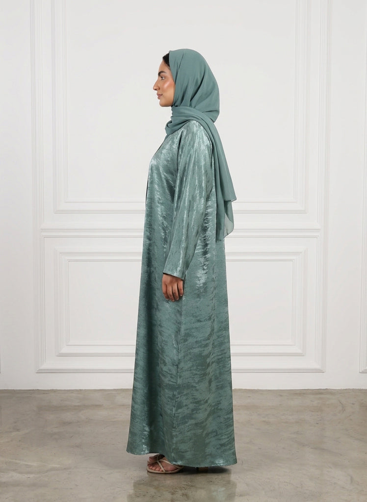 Sage-Metallic-Textured-Satin-Abaya-950