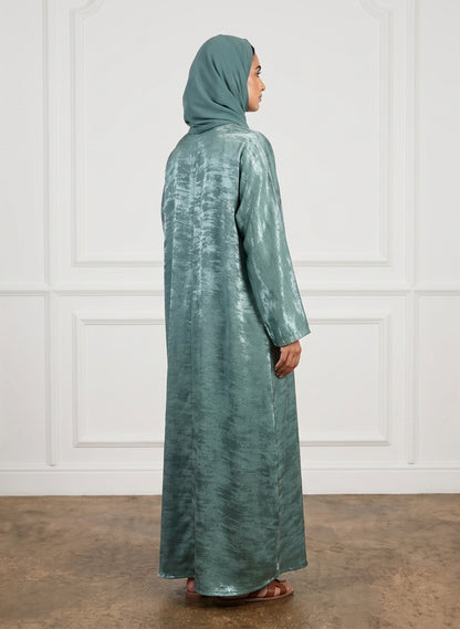 Sage-Metallic-Textured-Satin-Abaya-950