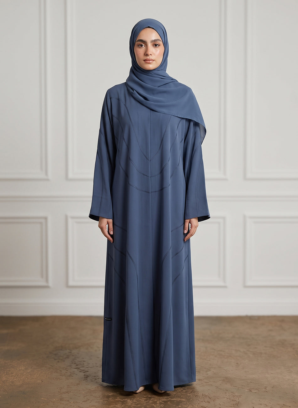 Slate-Blue-Geometric-Stitched-Crepe-Abaya-957