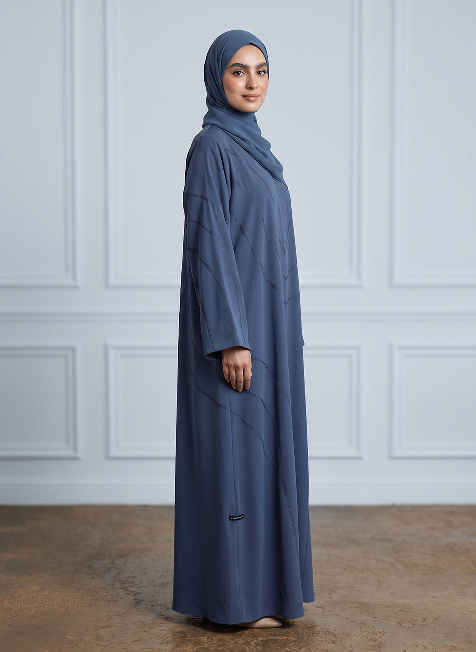 Slate-Blue-Geometric-Stitched-Crepe-Abaya-957